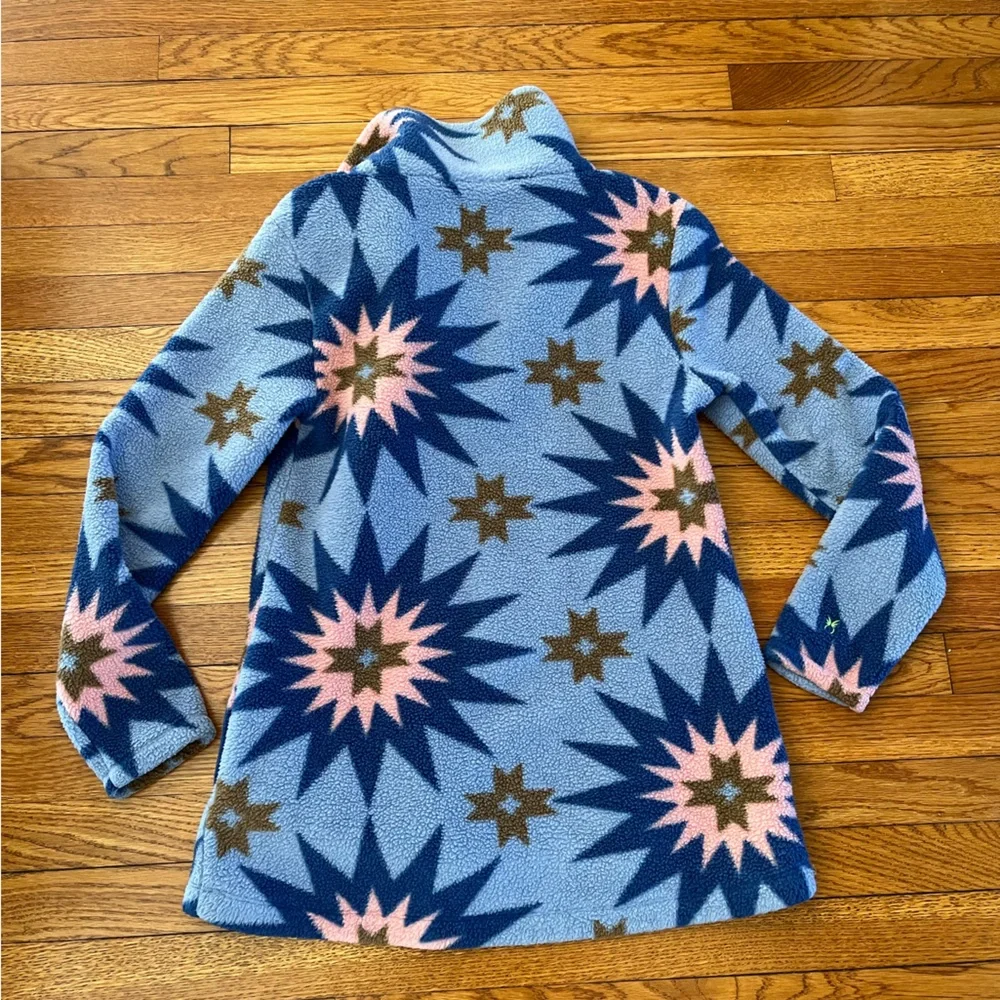 DUDLEY STEPHENS Fleece Half Zip Pullover Women S Blue Pink Americana Patchwork - Picture 10 of 10